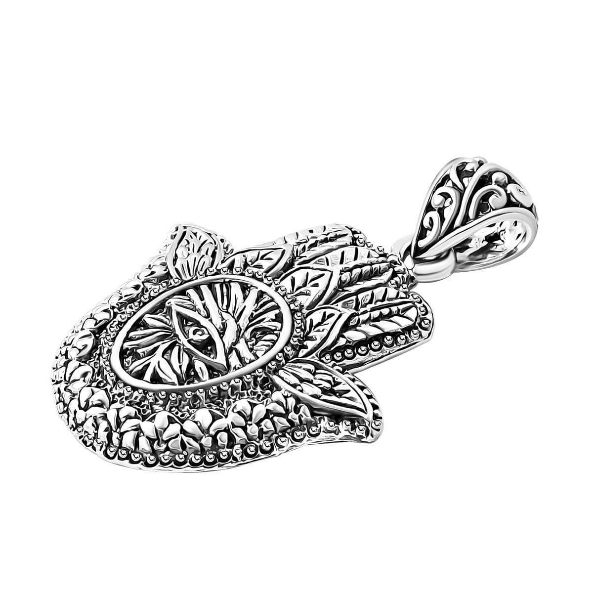   Bali Legacy Sterling Silver Hamsa Pendant without Chain 5.88 Grams image number 2