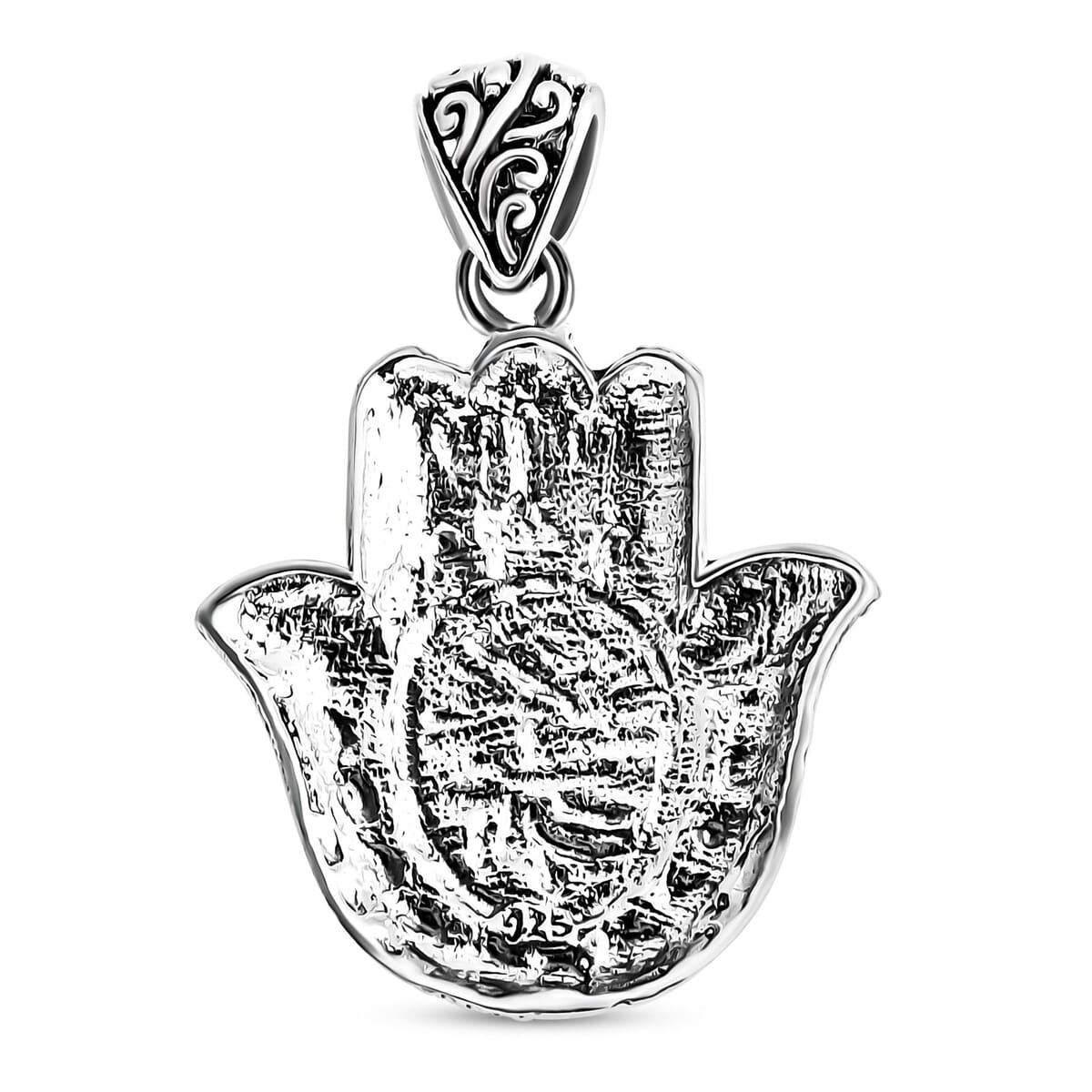   Bali Legacy Sterling Silver Hamsa Pendant without Chain 5.88 Grams image number 3