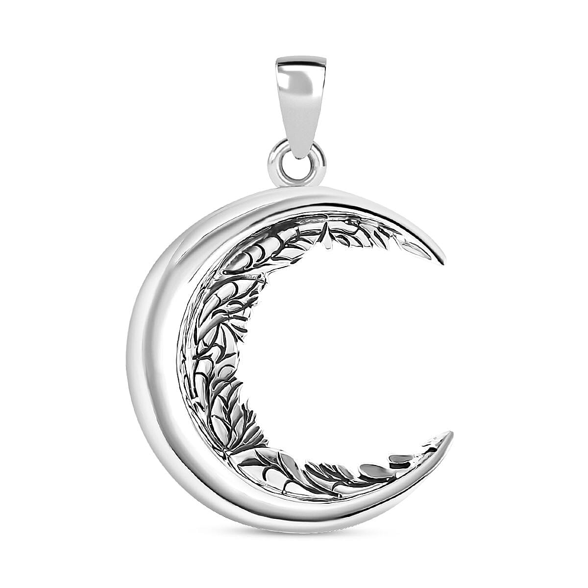 Bali Legacy Sterling Silver Half Moon Pendant without Chain 4.30 Grams image number 0