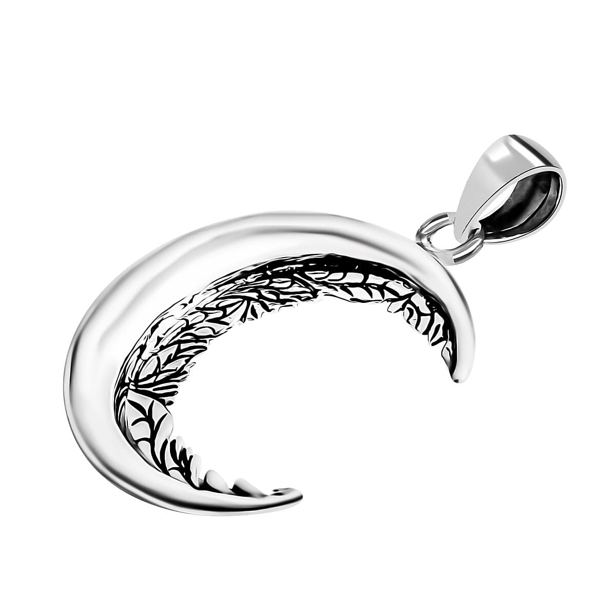 Bali Legacy Sterling Silver Half Moon Pendant without Chain 4.30 Grams image number 3