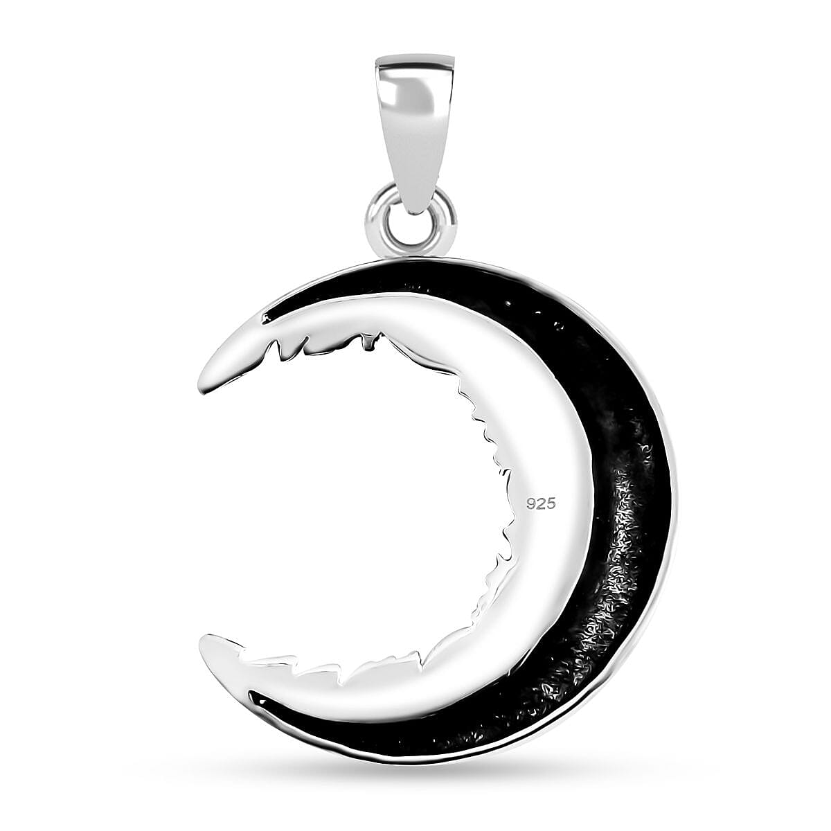 Bali Legacy Sterling Silver Half Moon Pendant without Chain 4.30 Grams image number 4