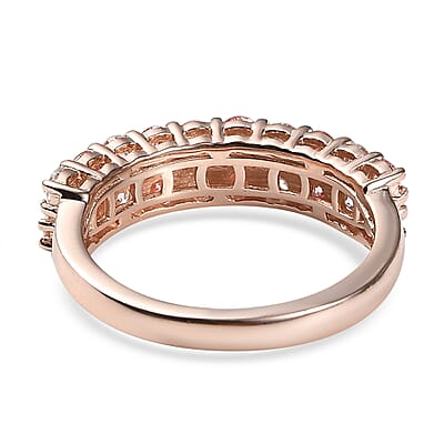 Lab Grown Pink Diamond IR and Lab Grown Diamond SI 1.30 ctw Ring in 18K Vermeil Rose Gold Over Sterling Silver (Size 7.0)
