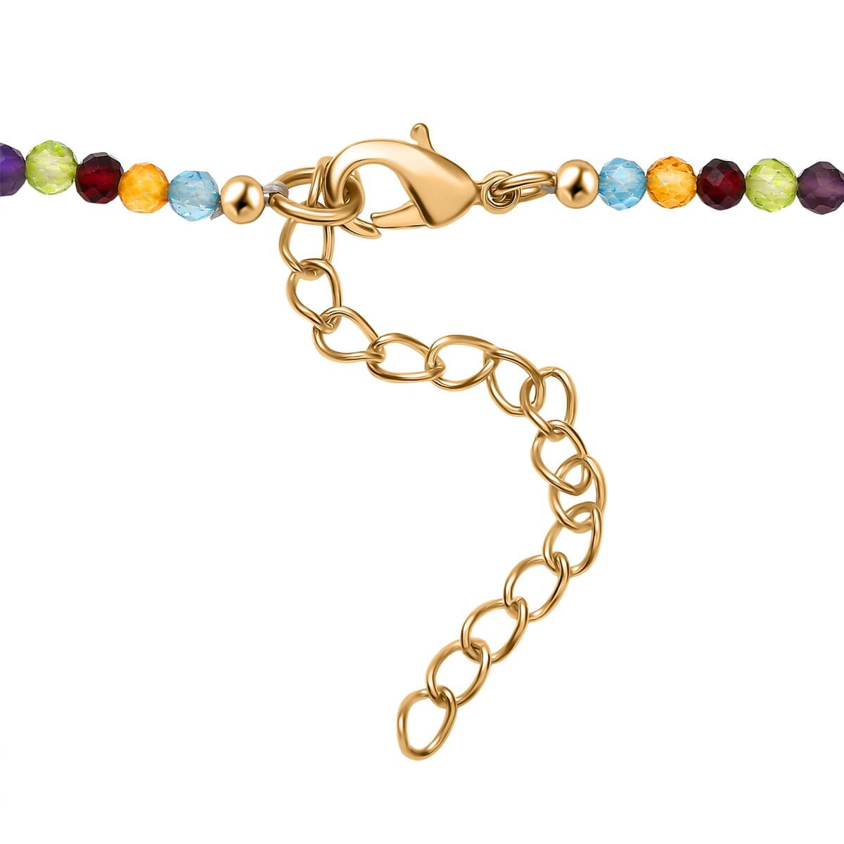 Karis Lab Created Multi Sapphire 29.20 ctw Rainbow Hues Necklace in 18K YG Plated 18 Inches image number 3