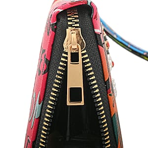 Closeout Chunma Multi Color Graffiti Design Vegan Leather Zipper Wristlet Wallet