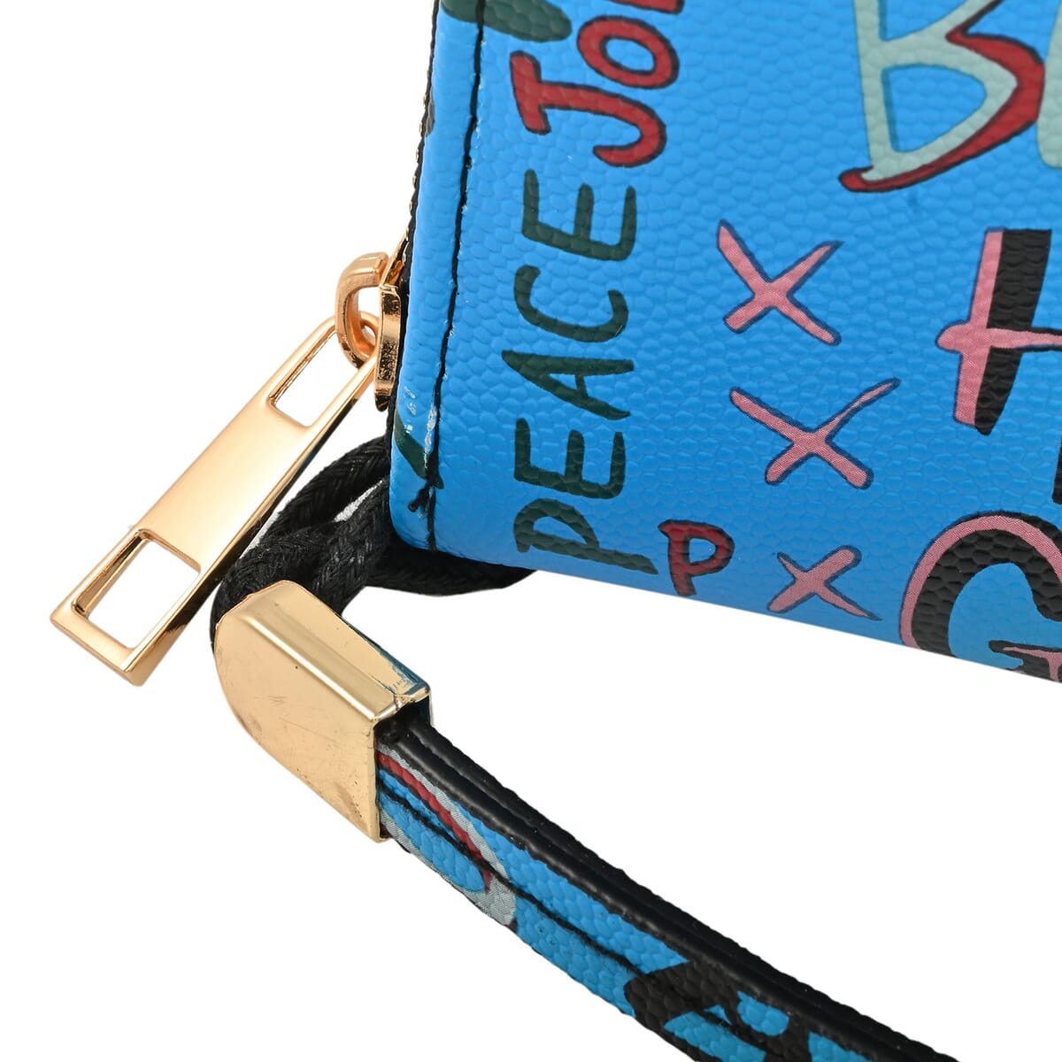 Closeout Chunma Multi Color Graffiti Design Vegan Leather Zipper Wristlet Wallet image number 2