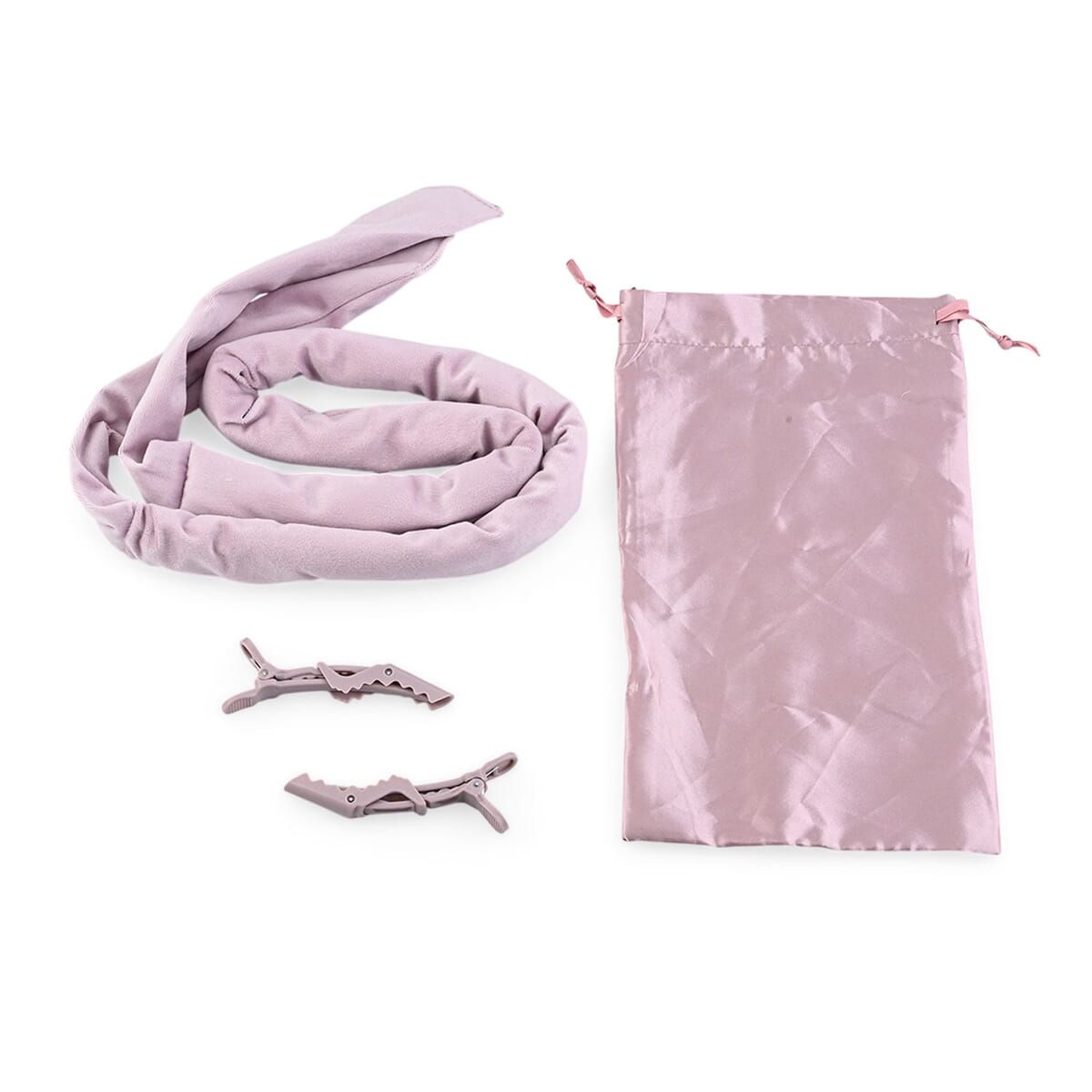 CurlyQ Long Dusty Mauve Curling Wrap & Clips image number 1