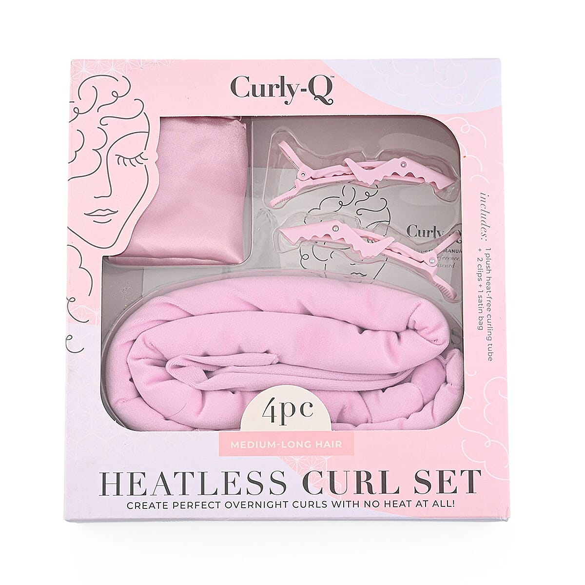 CurlyQ Long Dusty Rose Curling Wrap & Clips image number 0