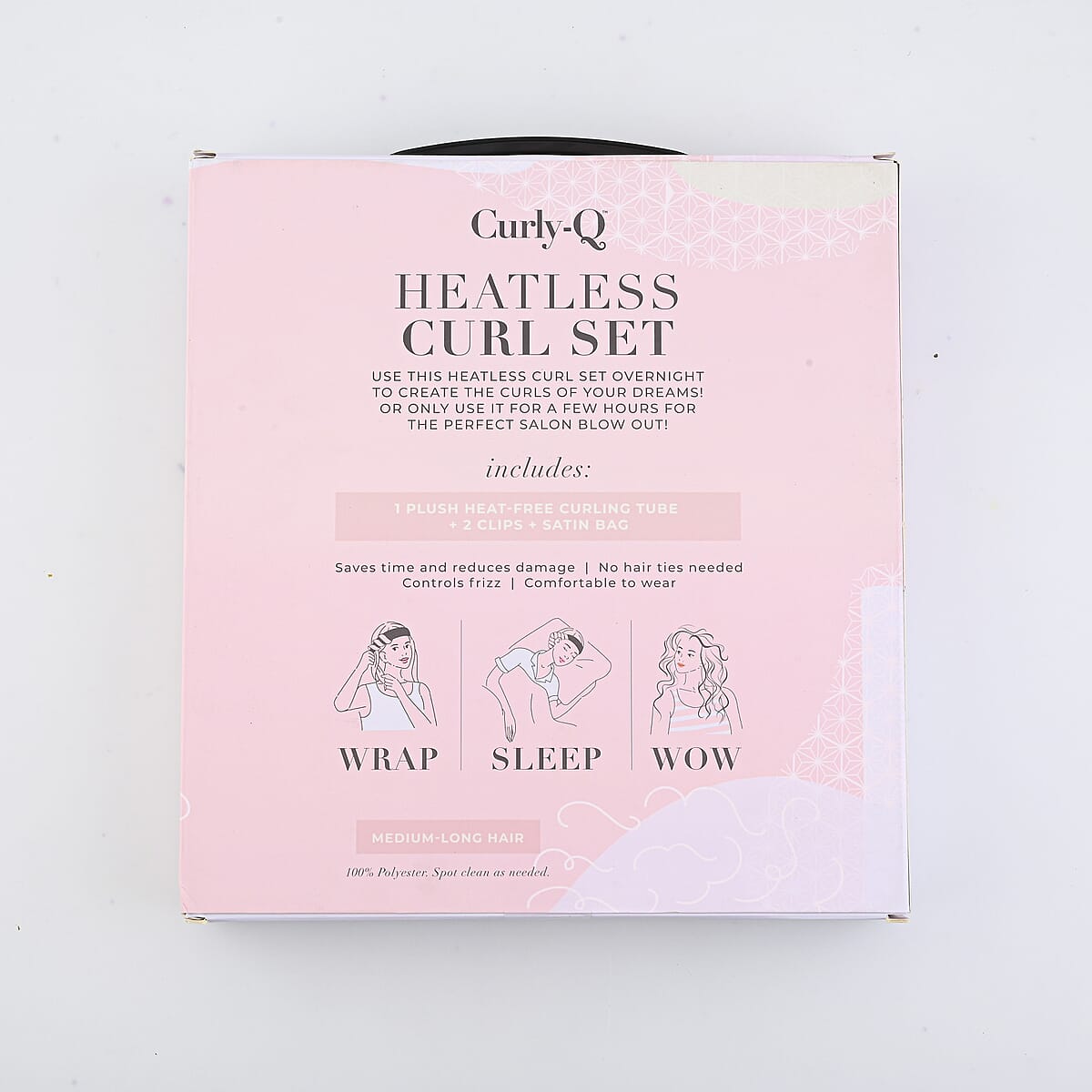 CurlyQ Long Dusty Rose Curling Wrap & Clips image number 3