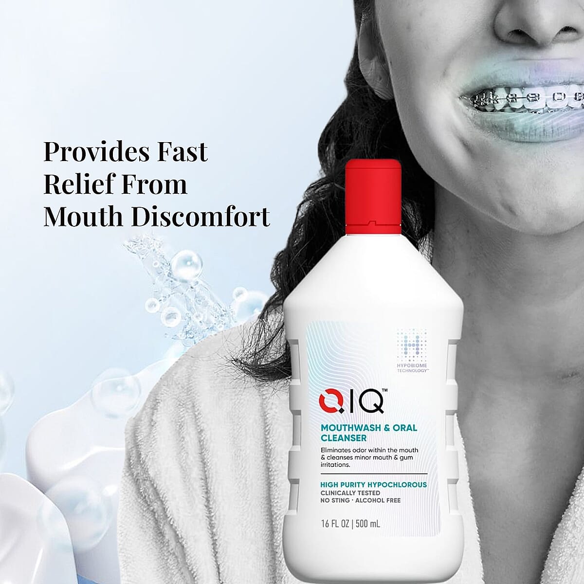 QIQ Mouthwash & Oral Cleanser (16oz) with Itch Relief Spray (3.4oz) image number 1