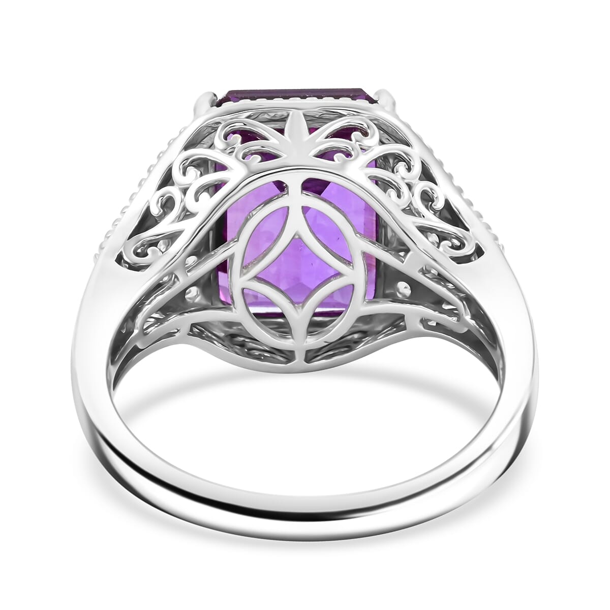 Lab Created Purple and Pink Sapphire 11.70 ctw Ring in Platinum Over Sterling Silver (Size 10.0) image number 4