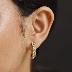 D'Joy Madagascar Yellow Apatite and White Zircon 2.90 ctw Hoop Earrings in 18K Vermeil Yellow Gold Over Sterling Silver