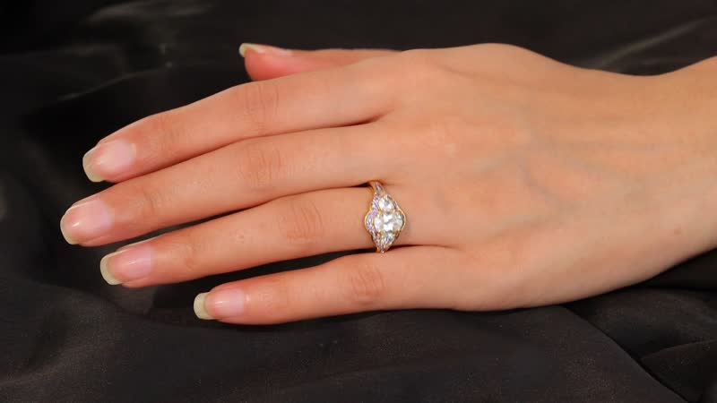 Lab Created White and Purple Sapphire 3.00 ctw Fancy Ring in 18K Vermeil Yellow Gold Over Sterling Silver (Size 10.0)