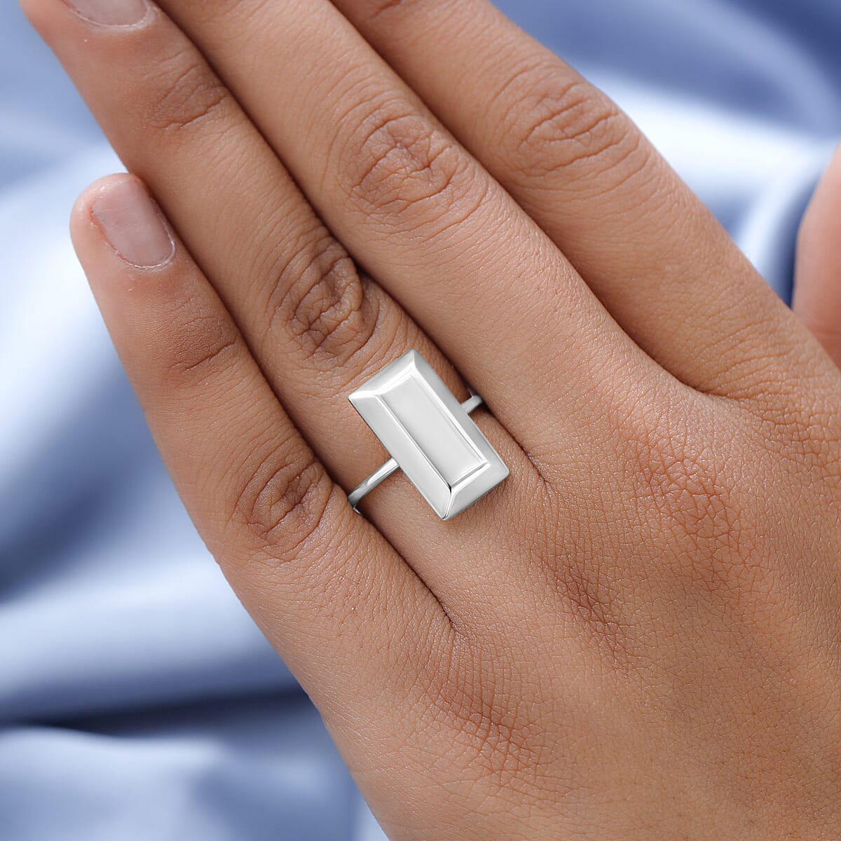 Bar Ring in 14K White Gold (Size 7.5) 2.25 Grams (Del. in 10-12 Days) image number 1