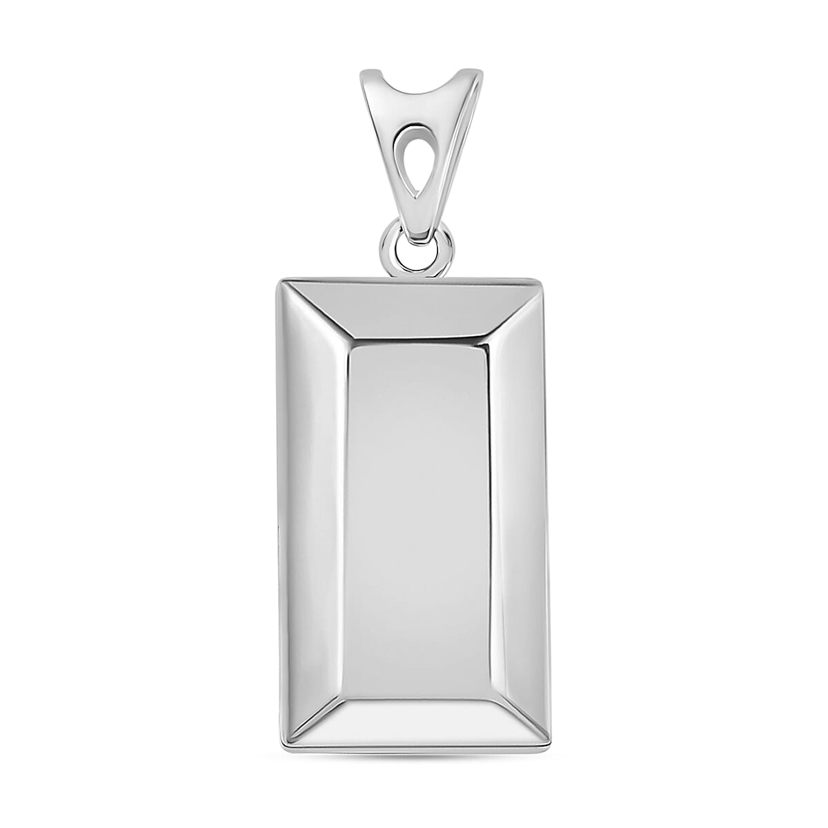 Bar Pendant without Chain in Rhodium Over Sterling Silver image number 0