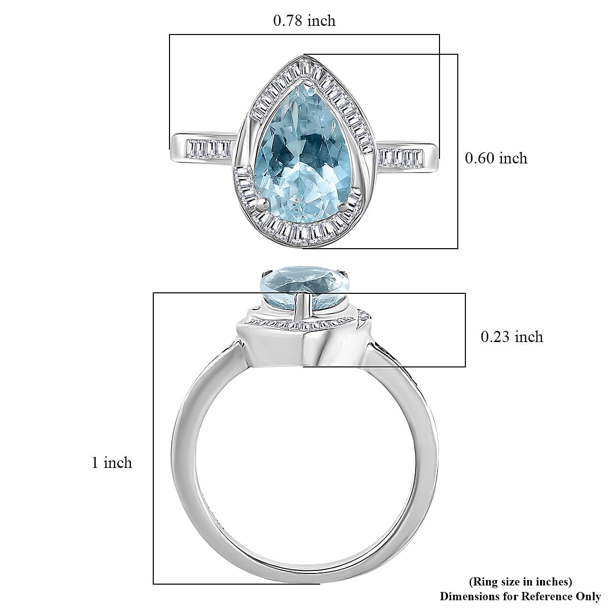 Premium Mangoro Aquamarine and Diamond 1.90 ctw Ring in Rhodium Over Sterling Silver (Size 10.0)