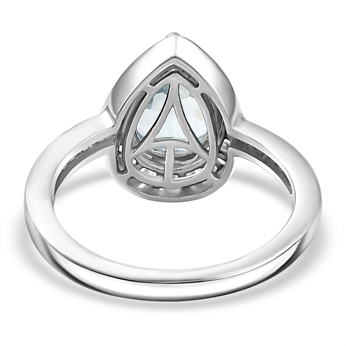 Premium Mangoro Aquamarine and Diamond 1.90 ctw Ring in Rhodium Over Sterling Silver (Size 6.0) image number 4