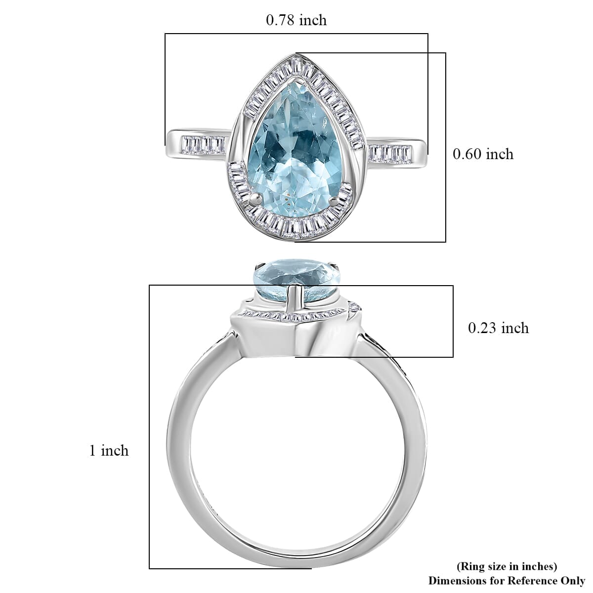 Premium Mangoro Aquamarine and Diamond 1.90 ctw Ring in Rhodium Over Sterling Silver (Size 6.0) image number 5