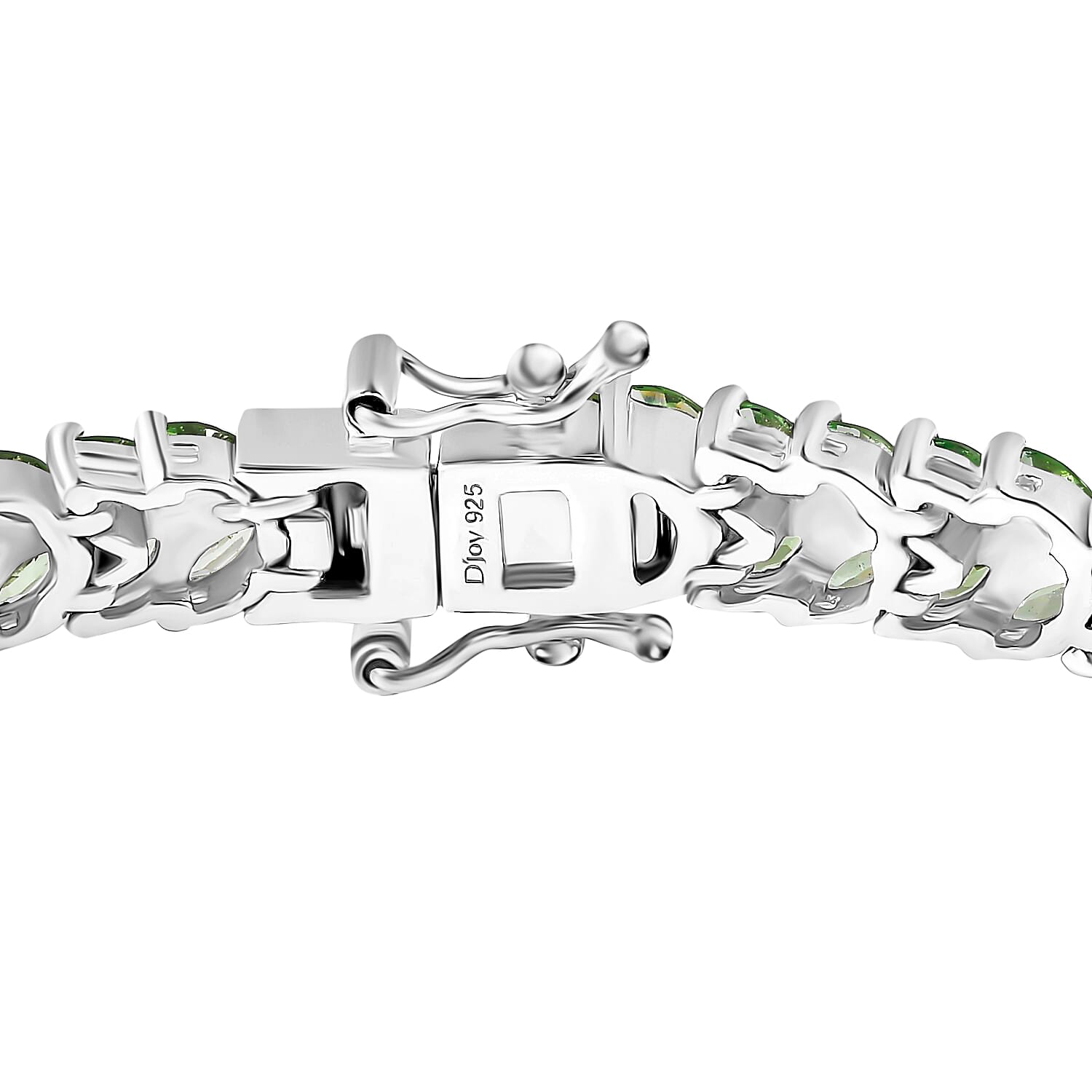 Tsavorite Garnet 11.20 ctw Bracelet in Rhodium Over Sterling Silver (8.00 In) (Del. in 10-12 Days)