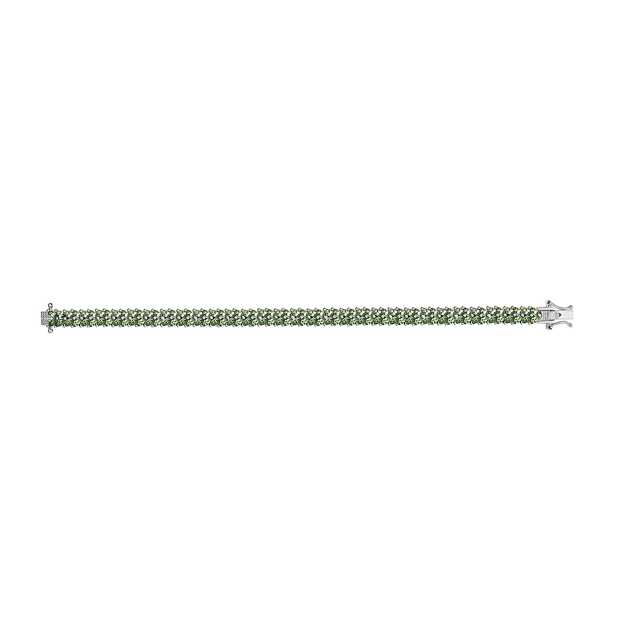 Tsavorite Garnet 10.20 ctw Bracelet in Rhodium Over Sterling Silver (7.25 In) image number 3