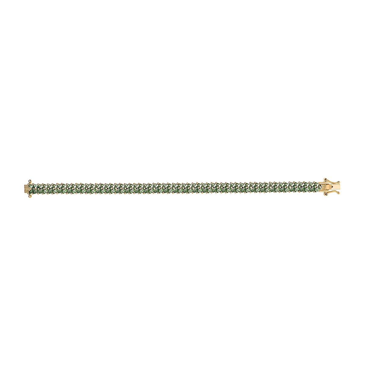 Tsavorite Garnet 10.20 ctw Bracelet in 18K Vermeil Yellow Gold Over Sterling Silver (7.25 In) image number 3