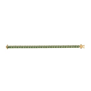 Tsavorite Garnet 10.20 ctw Bracelet in 18K Vermeil Yellow Gold Over Sterling Silver (7.25 In) (Del. in 10-12 Days)