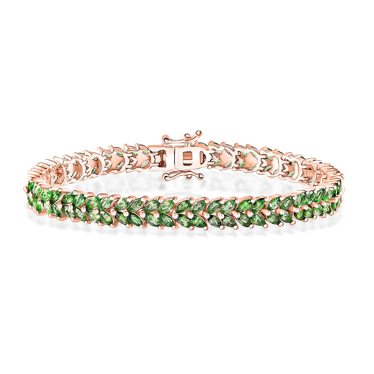 D'Joy Tsavorite Garnet 10.20 ctw Bracelet in 18K Vermeil Rose Gold Over Sterling Silver (7.25 In) image number 0