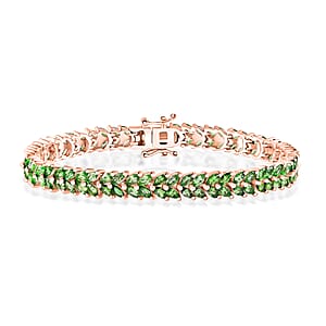 D'Joy Tsavorite Garnet 10.20 ctw Bracelet in 18K Vermeil Rose Gold Over Sterling Silver (7.25 In)