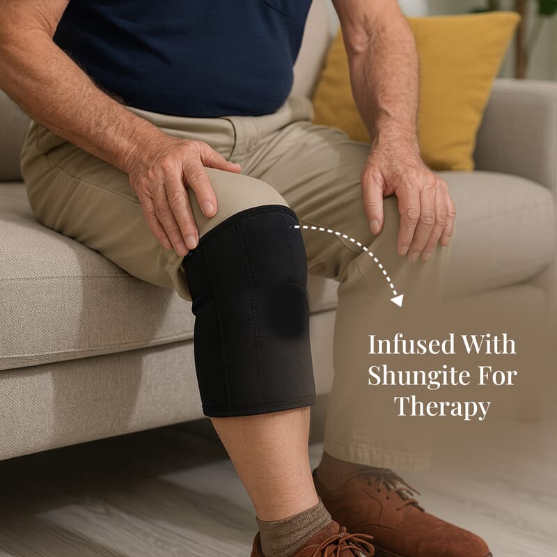 Black Special Size Knee Cap Hinge with Shungite Powder Outward