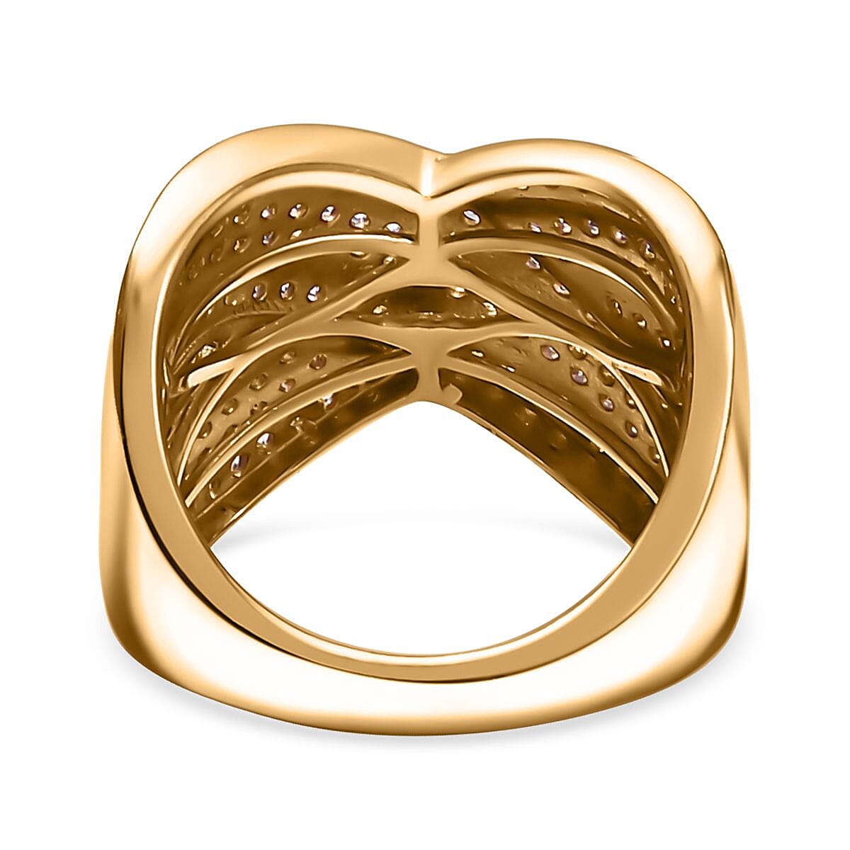 D'Joy Lab Created Purple Sapphire 1.40 ctw Ring in 18K Vermeil Yellow Gold Over Sterling Silver (Size 8.0) image number 4