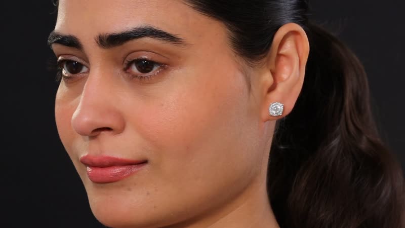 D'Joy Moissanite 1.80 ctw Stud Earrings in Rhodium Over Sterling Silver