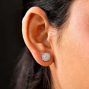 D'Joy Moissanite 1.80 ctw Stud Earrings in Rhodium Over Sterling Silver