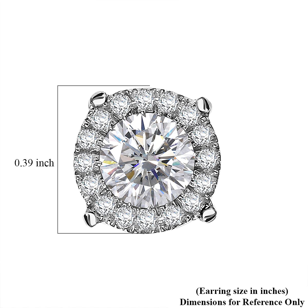 D'Joy Moissanite 1.80 ctw Stud Earrings in Rhodium Over Sterling Silver
