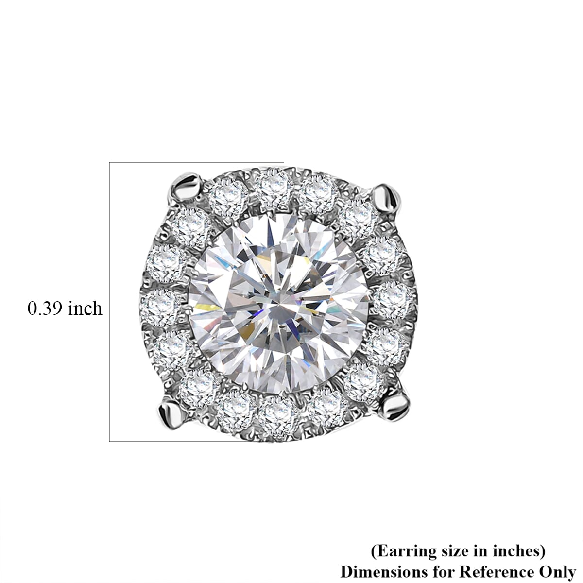 Moissanite 1.80 ctw Stud Earrings in Rhodium Over Sterling Silver image number 4