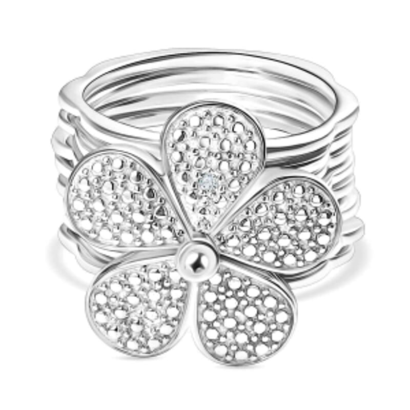White Diamond Set in Pure Yellow Brass (Size 17.0)