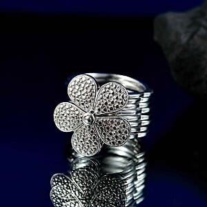 White Diamond Set in Pure Yellow Brass (Size 17.0)