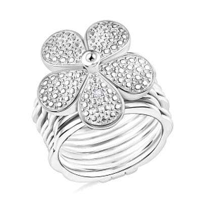 White Diamond Set in Pure Yellow Brass (Size 17.0)