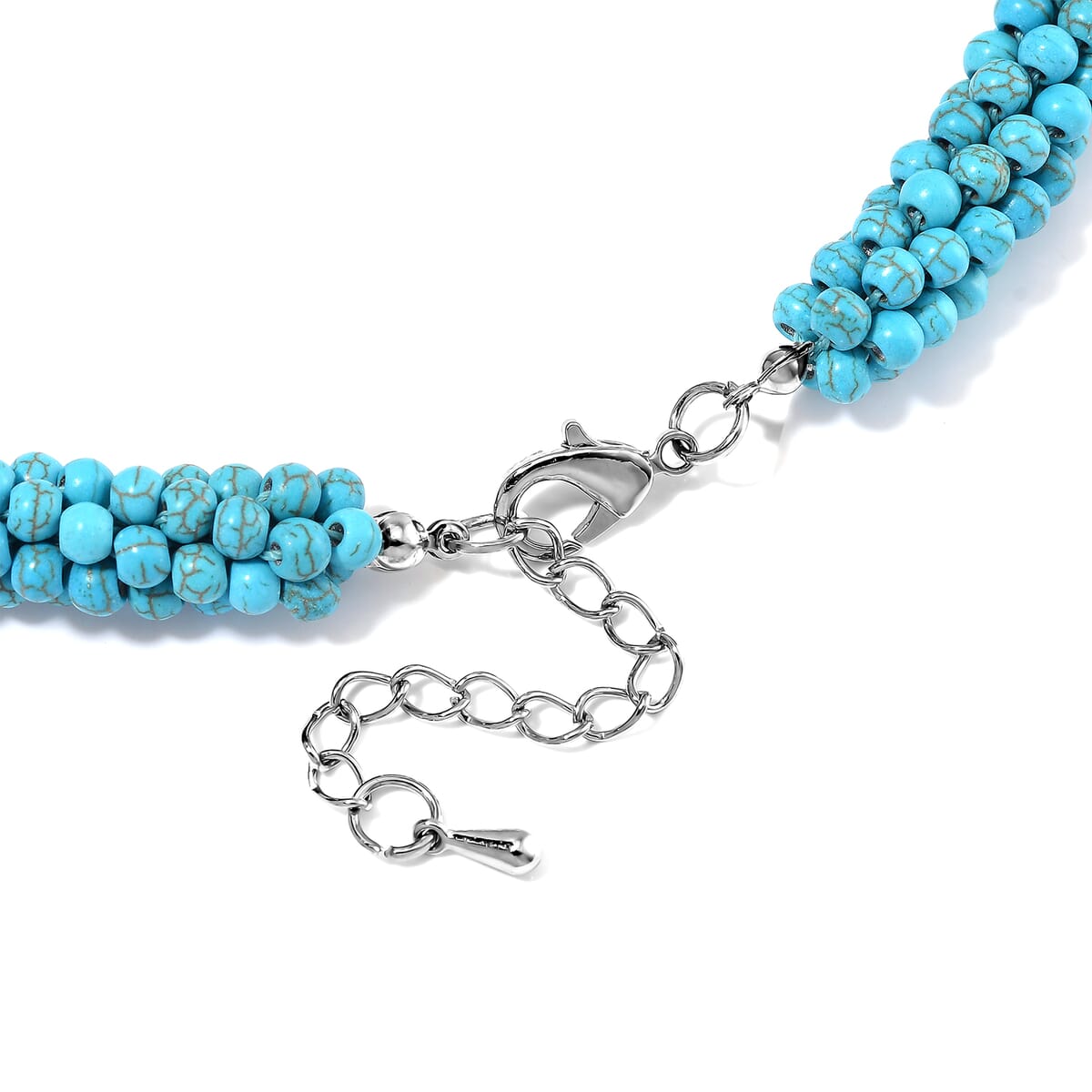 13th Jun TLV Blue Howlite Necklace (18-20 Inches) 190.00 ctw image number 4