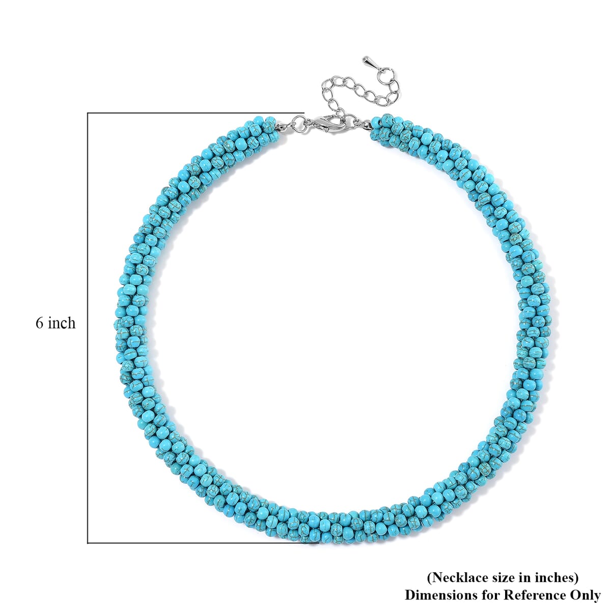 13th Jun TLV Blue Howlite Necklace (18-20 Inches) 190.00 ctw image number 5