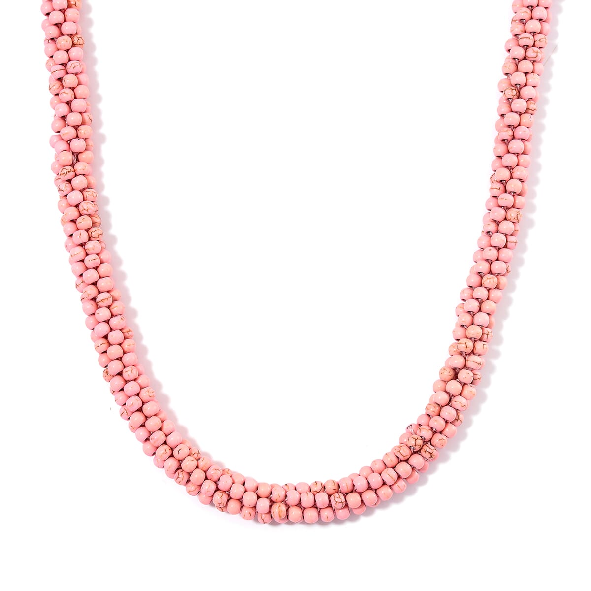 Almandine 190.00 ctw Beaded Woven Necklace 18-20 Inches in Rosetone  image number 0