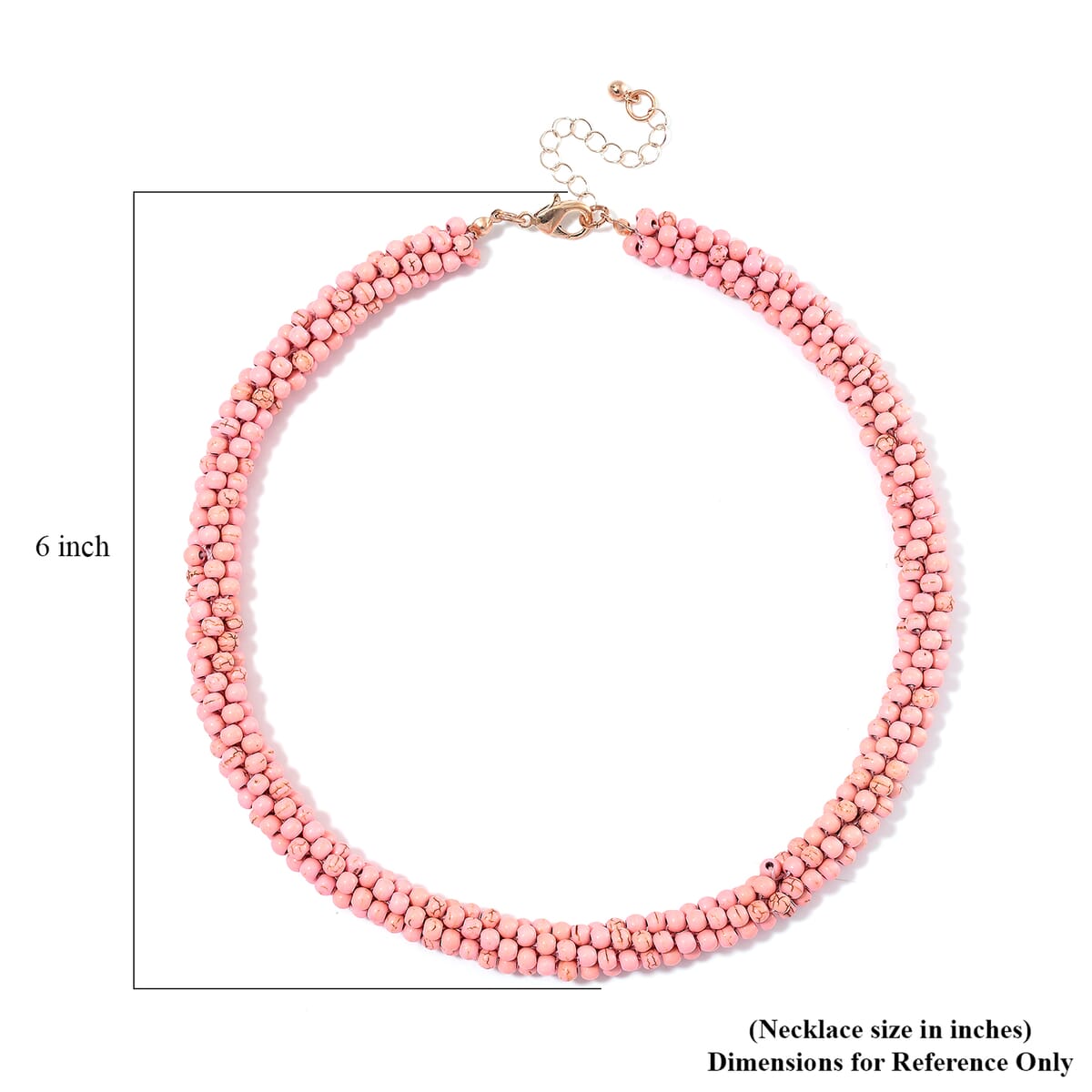Almandine 190.00 ctw Beaded Woven Necklace 18-20 Inches in Rosetone  image number 5