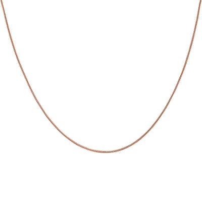 14K Rose Gold Over Sterling Silver Diamond Cut Coryana Necklace 18-24 Inches 10.2 Grams