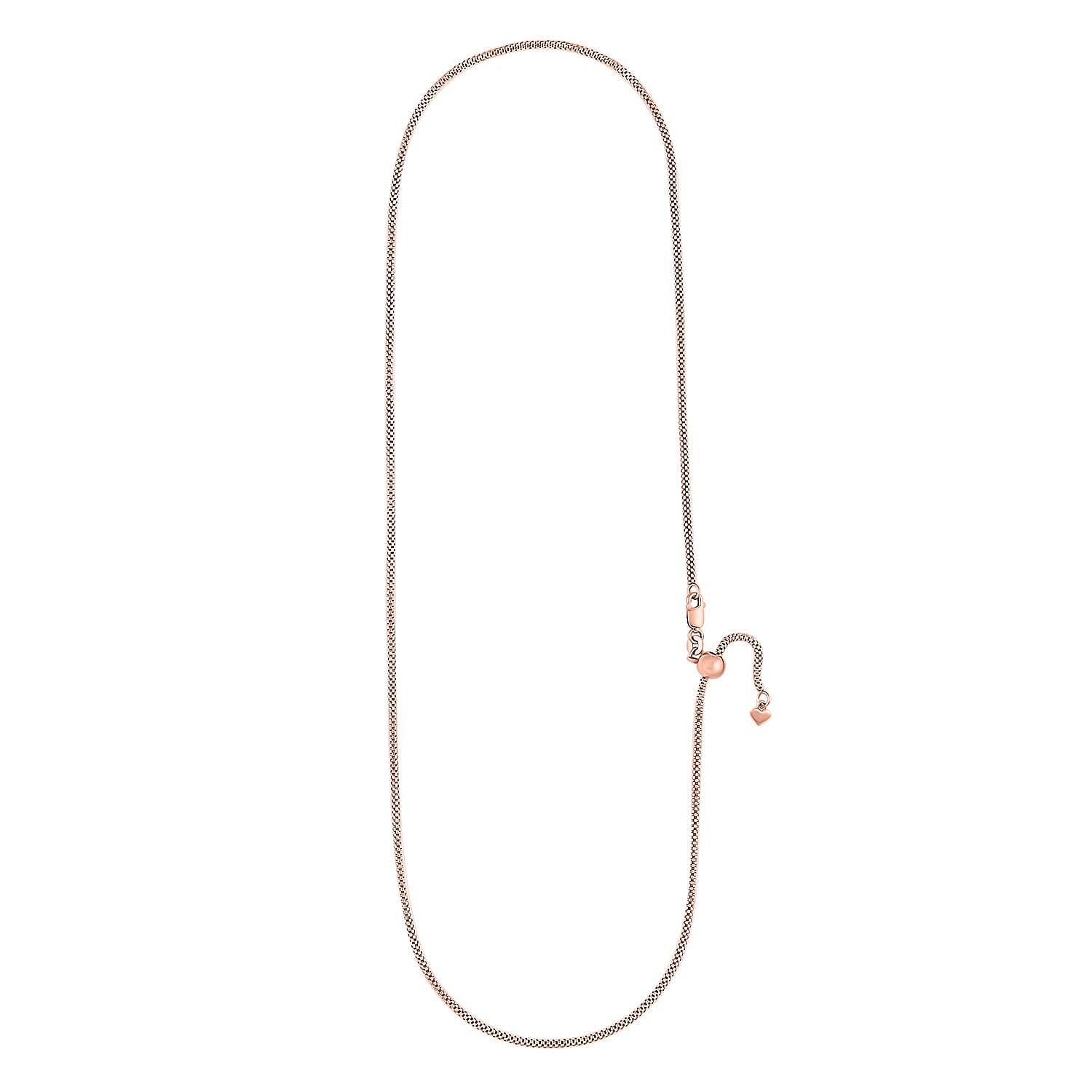 14K Rose Gold Over Sterling Silver Diamond Cut Coryana Necklace 18-24 Inches 10.2 Grams