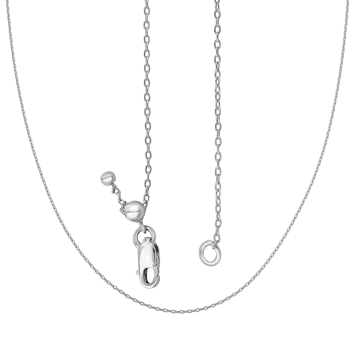 Cable Chain Necklace in Sterling Silver 7.4 Grams 18-24 Inches image number 2