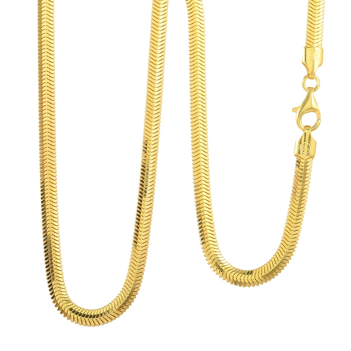 14K Yellow Gold Over Sterling Silver Snake Chain Necklace 20 Inches 13.6 Grams image number 0