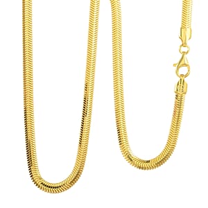 14K Yellow Gold Over Sterling Silver Snake Chain Necklace 20 Inches 13.6 Grams