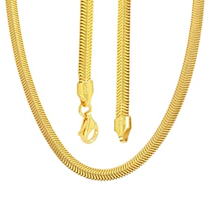 14K Yellow Gold Over Sterling Silver Snake Chain Necklace 20 Inches 13.6 Grams