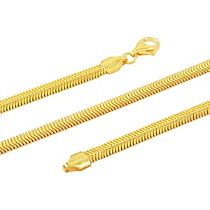 14K Yellow Gold Over Sterling Silver Snake Chain Necklace 20 Inches 13.6 Grams
