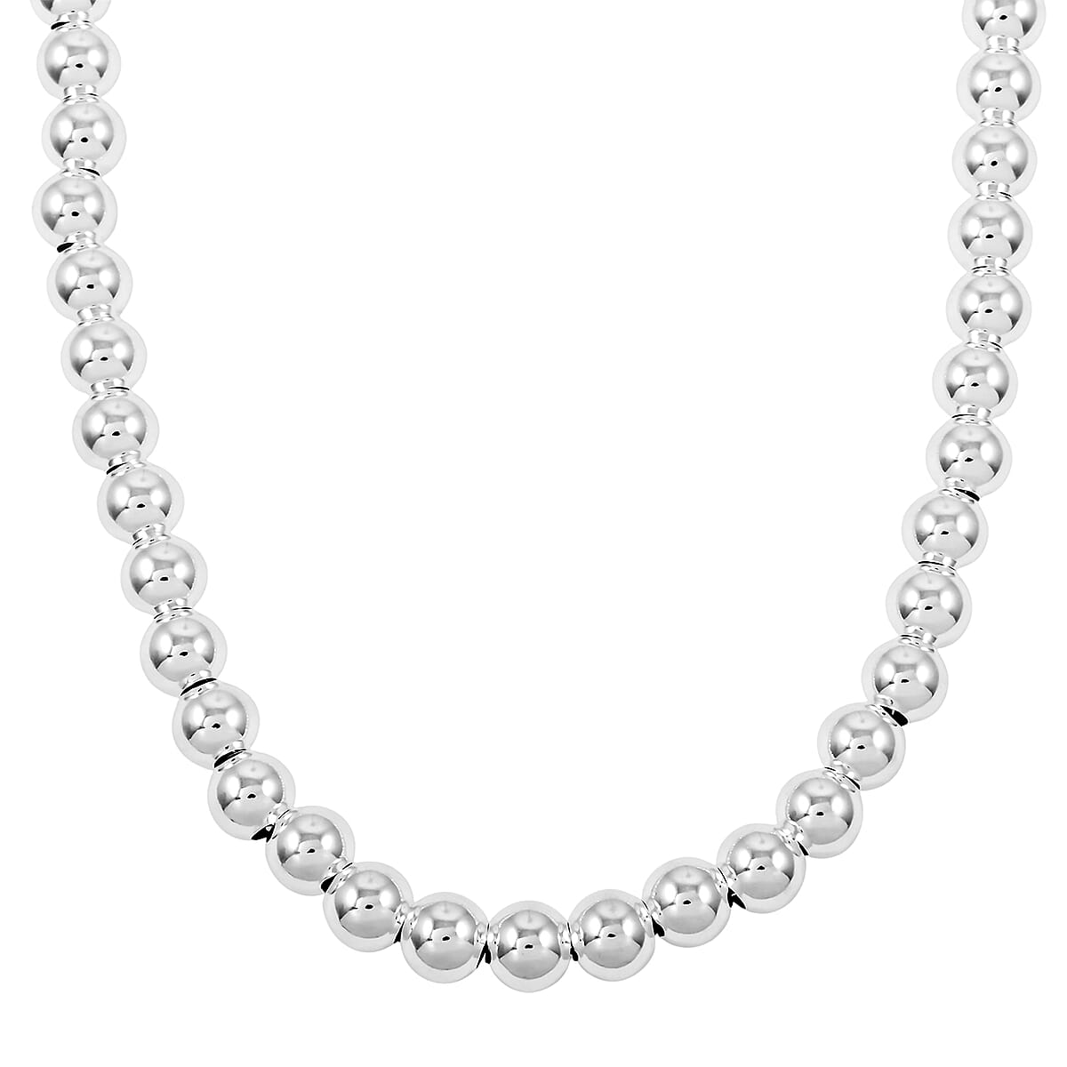 Beaded Chain Necklace in Sterling Silver 28.8 Grams 20 Inches image number 0