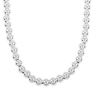 Beaded Chain Necklace in Sterling Silver 28.8 Grams 20 Inches