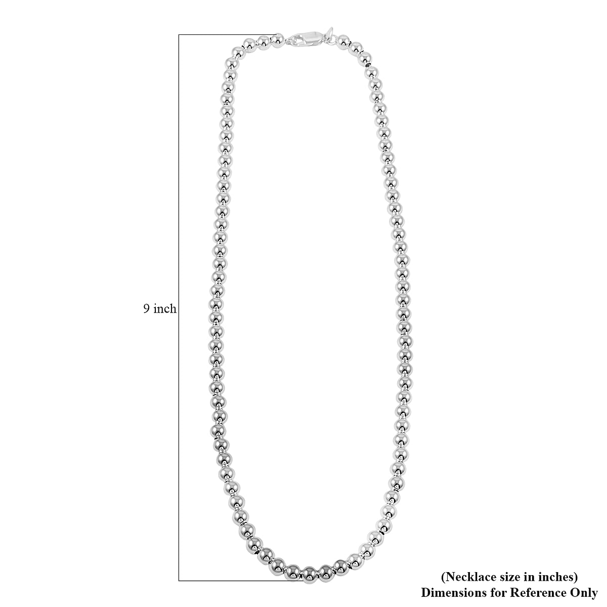 Beaded Chain Necklace in Sterling Silver 28.8 Grams 20 Inches image number 4